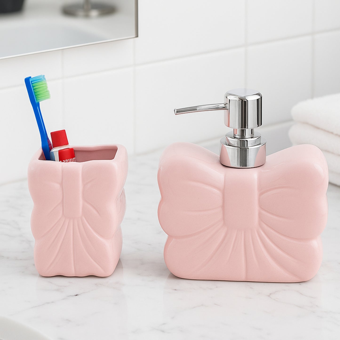 Bow Soap Dispenser– Bathroom Accessory | Look Mumma