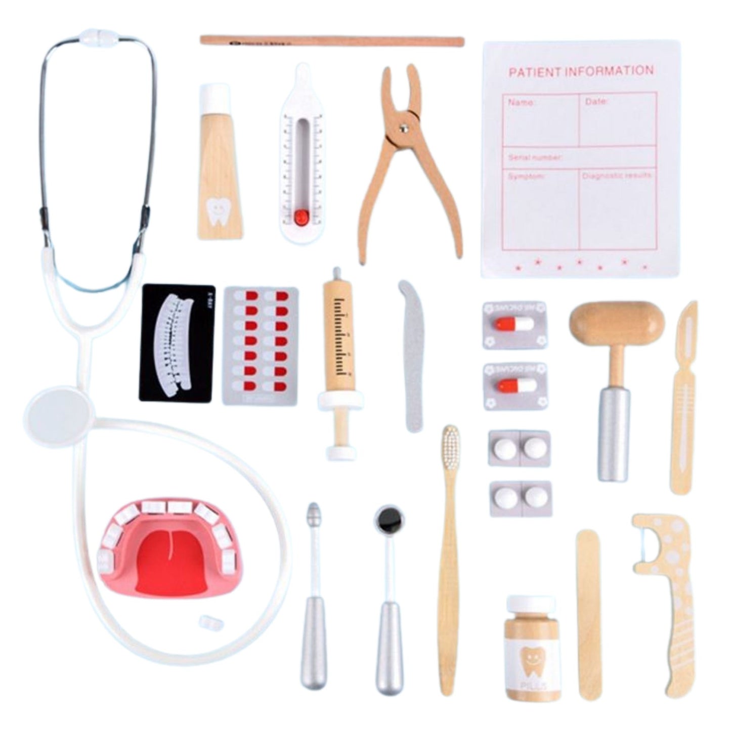 Wooden Doctor & Dentist Pretend Play Set | Look Mumma