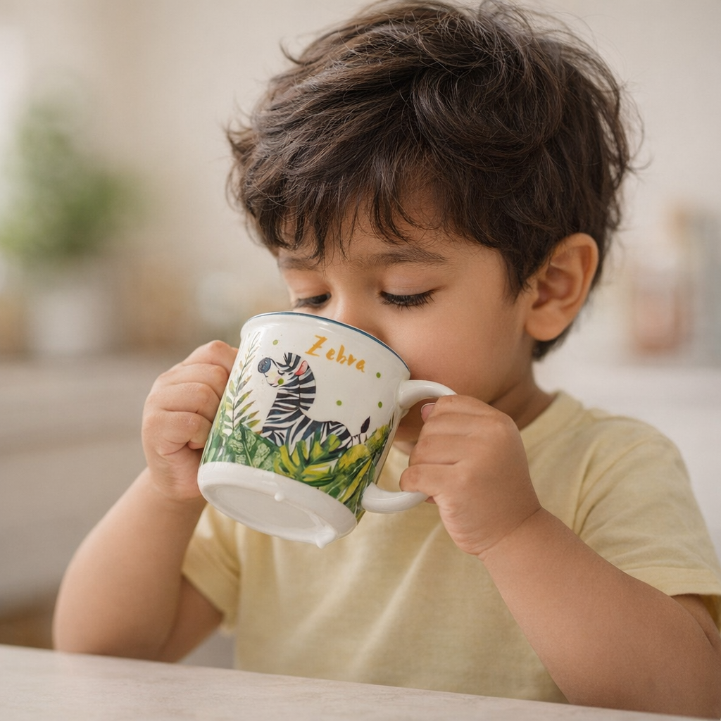 Whimsical Zebra Ceramic Mug– Handcrafted Wild Animal Kids Tableware | Look Mumma