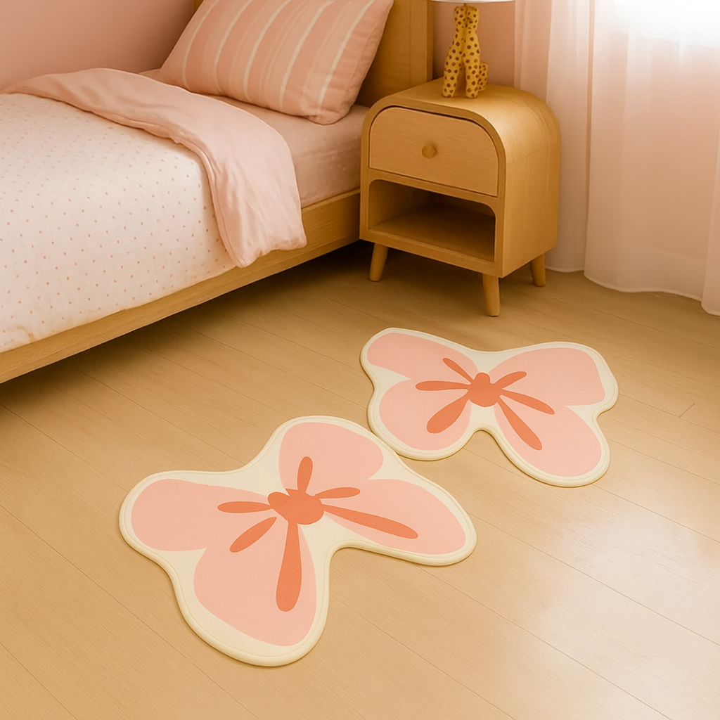 Pretty Pink Bow Kids Rug – Cute Bow-Themed Play Mat | Look Mumma