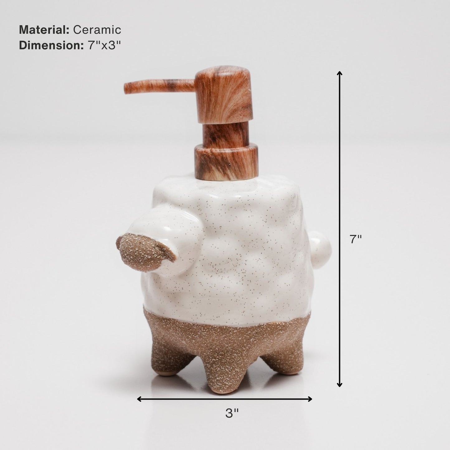 White Sheep Ceramic Soap Dispenser – Adorable Handcrafted Bathroom Accessory | Look Mumma