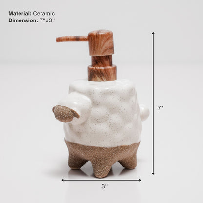 White Sheep Ceramic Soap Dispenser – Adorable Handcrafted Bathroom Accessory | Look Mumma