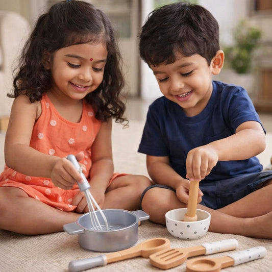 Wooden Play Kitchen Accessories Set | Look Mumma