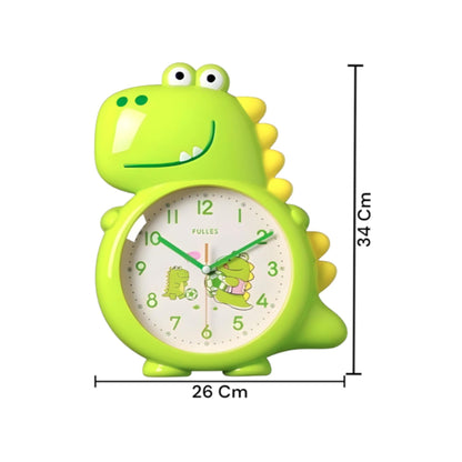 Lime Green Dino Buddy Wall Clock Bright Dinosaur Kids Room Hardware | Look Mumma