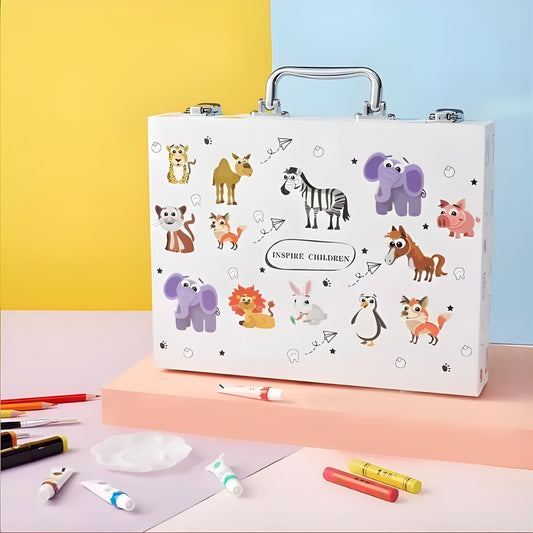 Children's Deluxe Art Set for Drawing Painting and More  with Portable Art Box, Coloring Supplies Art Kits | Look Mumma
