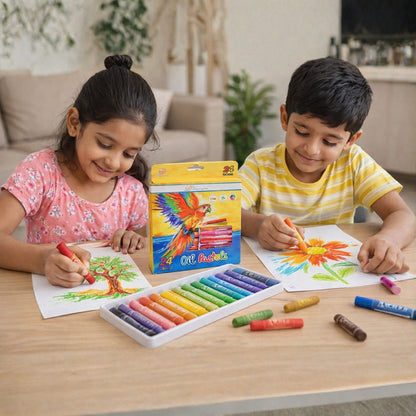 Dingdongbird 24 Colours Oil Pastels | Look Mumma