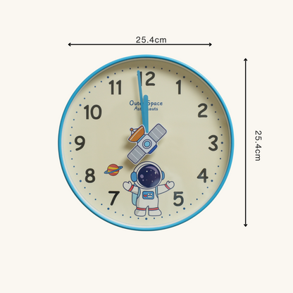 Round Wall Clock (Space Planet Astronaut Wall Clock) | Look Mumma
