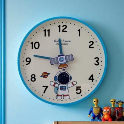 Round Wall Clock (Space Planet Astronaut Wall Clock) | Look Mumma
