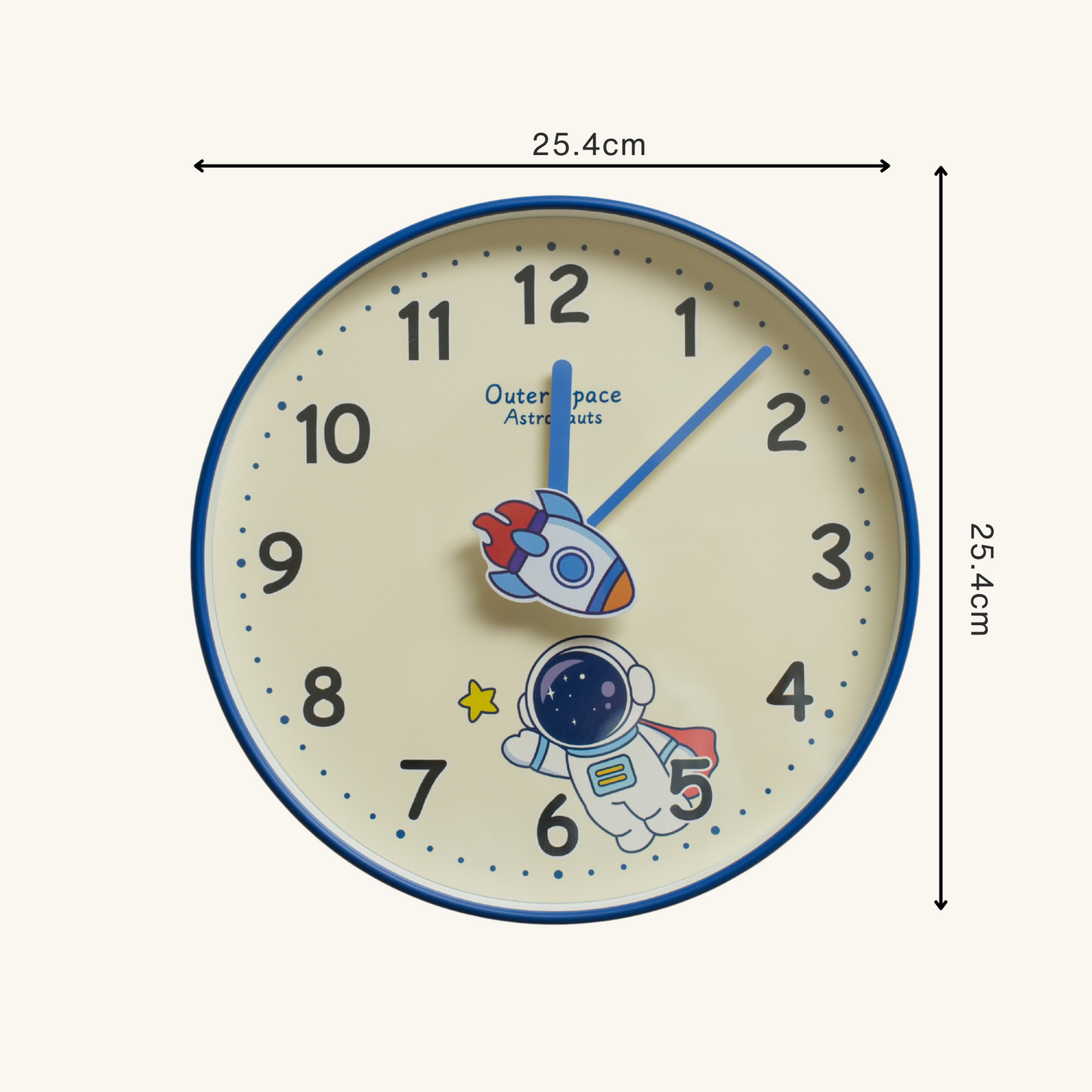 Round Wall Clock (Space Rocket Astronaut Wall Clock) | Look Mumma