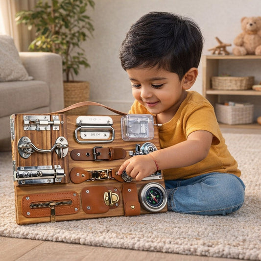 Wooden Montessori-style Busy Board Educational Toys | Look Mumma