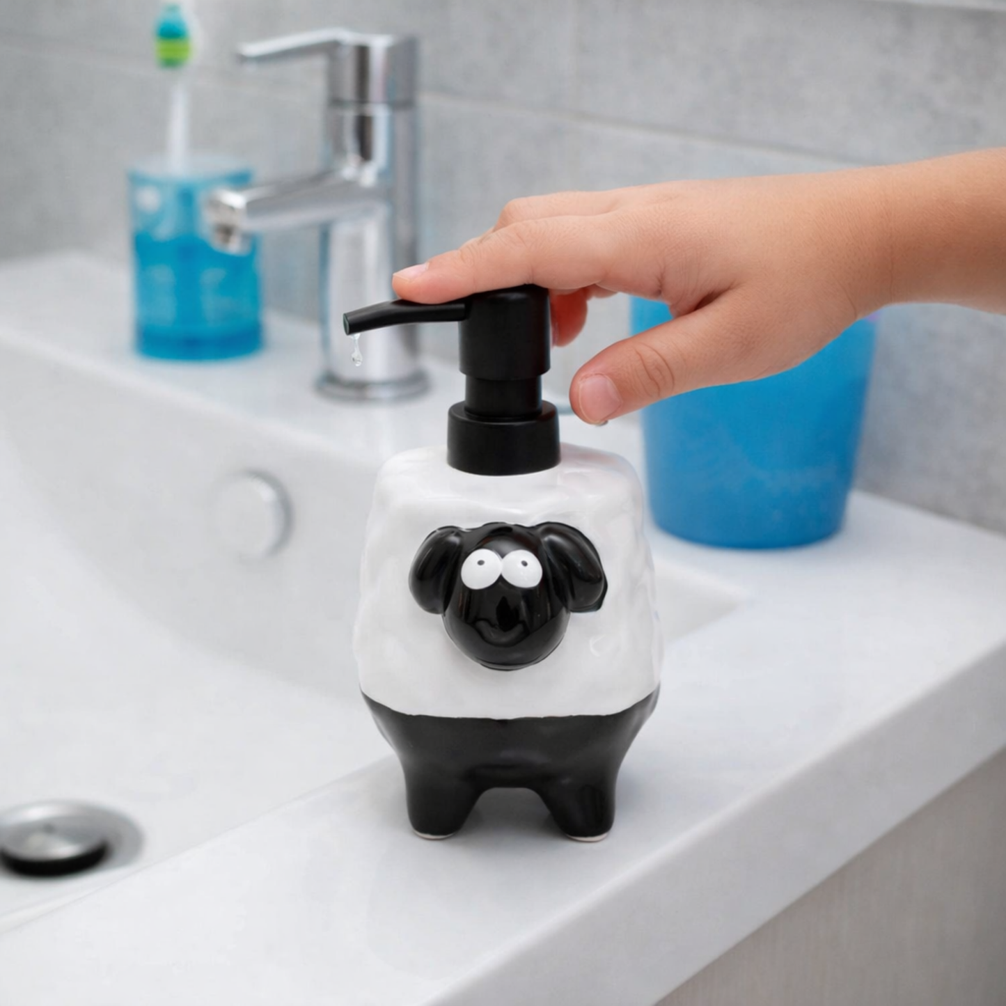 Sheep Shape  Ceramic Soap Dispenser Dispenser – Adorable Handcrafted Bathroom Accessory | Look Mumma