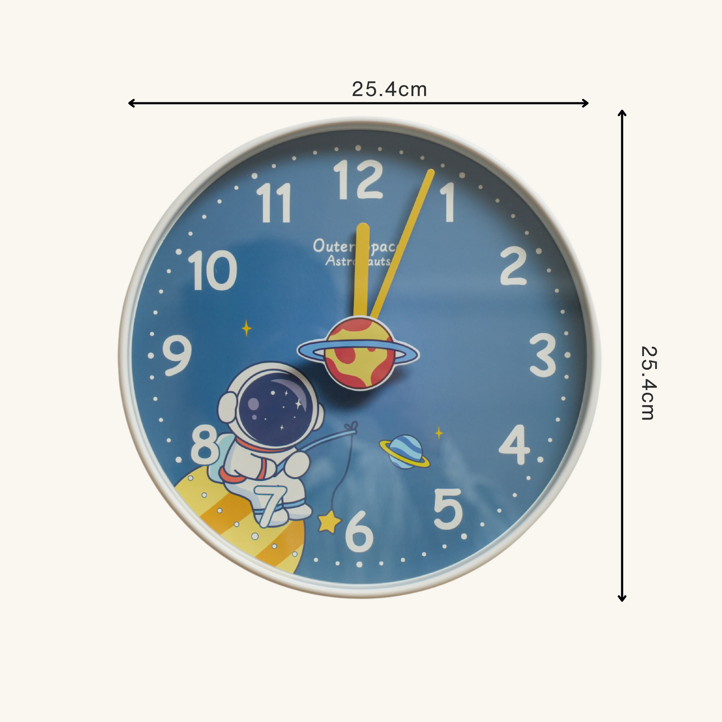 Whimsical Astronaut Outer Space Wall Clock