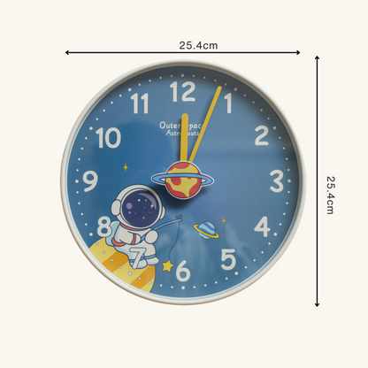 Whimsical Astronaut Outer Space Wall Clock