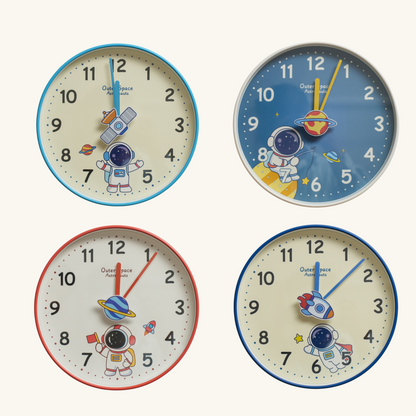 Round Wall Clock (Space Rocket Astronaut Wall Clock) | Look Mumma