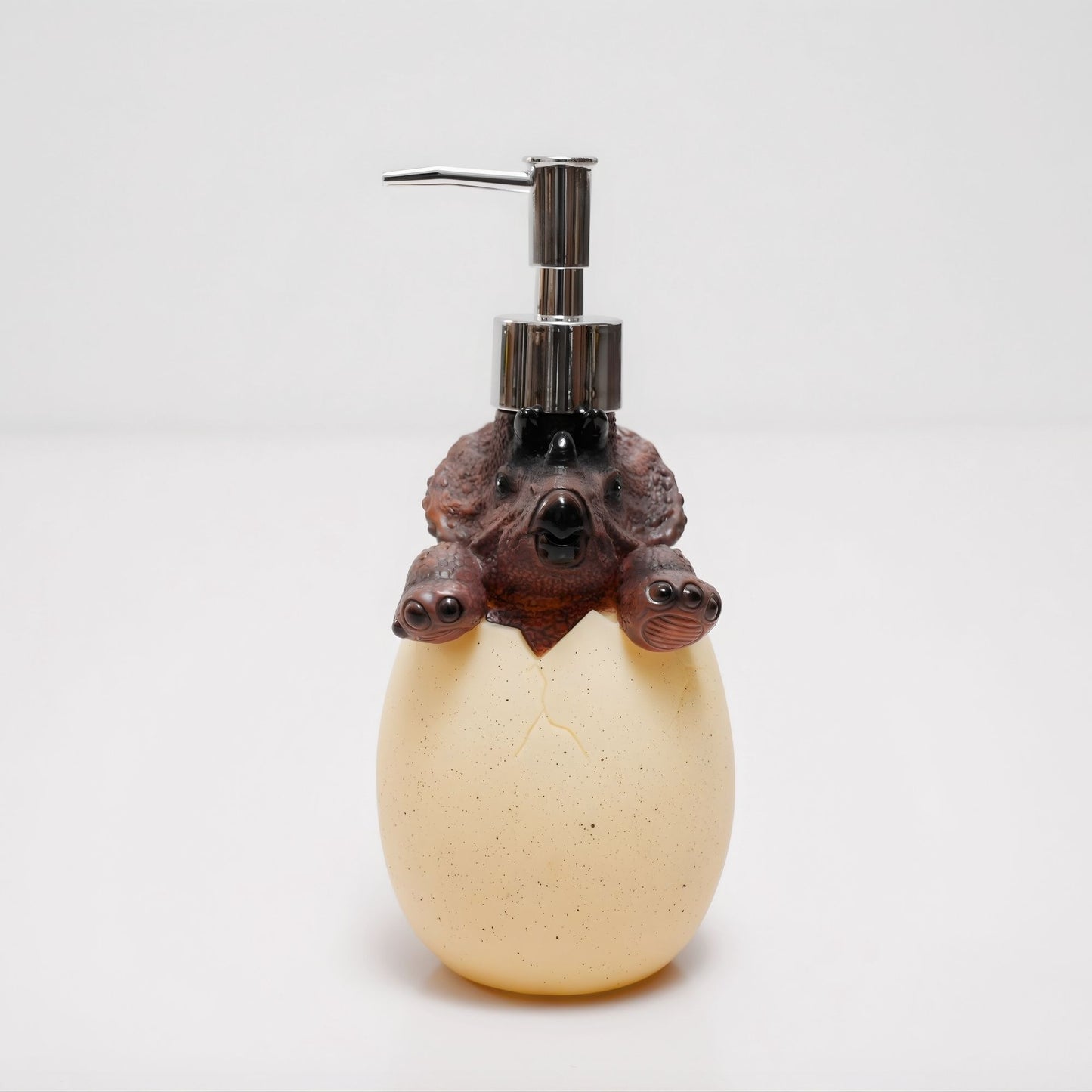 Brown Dino Egg Soap Dispenser – Handcrafted Polyresin Bathroom Accessory | Look Mumma