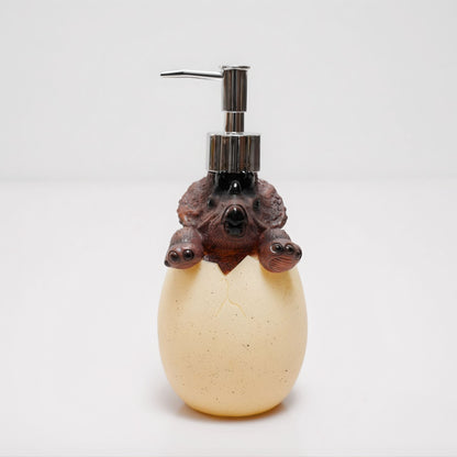 Brown Dino Egg Soap Dispenser – Handcrafted Polyresin Bathroom Accessory | Look Mumma