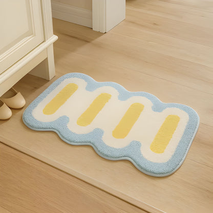Groovy Wave Abstract Floor Mat / Rug – Handcrafted Retro Kids Room Decor | Look Mumma