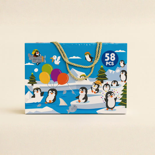 Penguin Drawing and Painting Art Set with Portable Suitcase | Look Mumma
