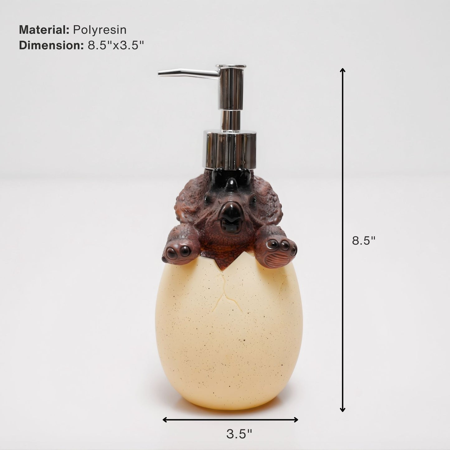 Brown Dino Egg Soap Dispenser – Handcrafted Polyresin Bathroom Accessory | Look Mumma