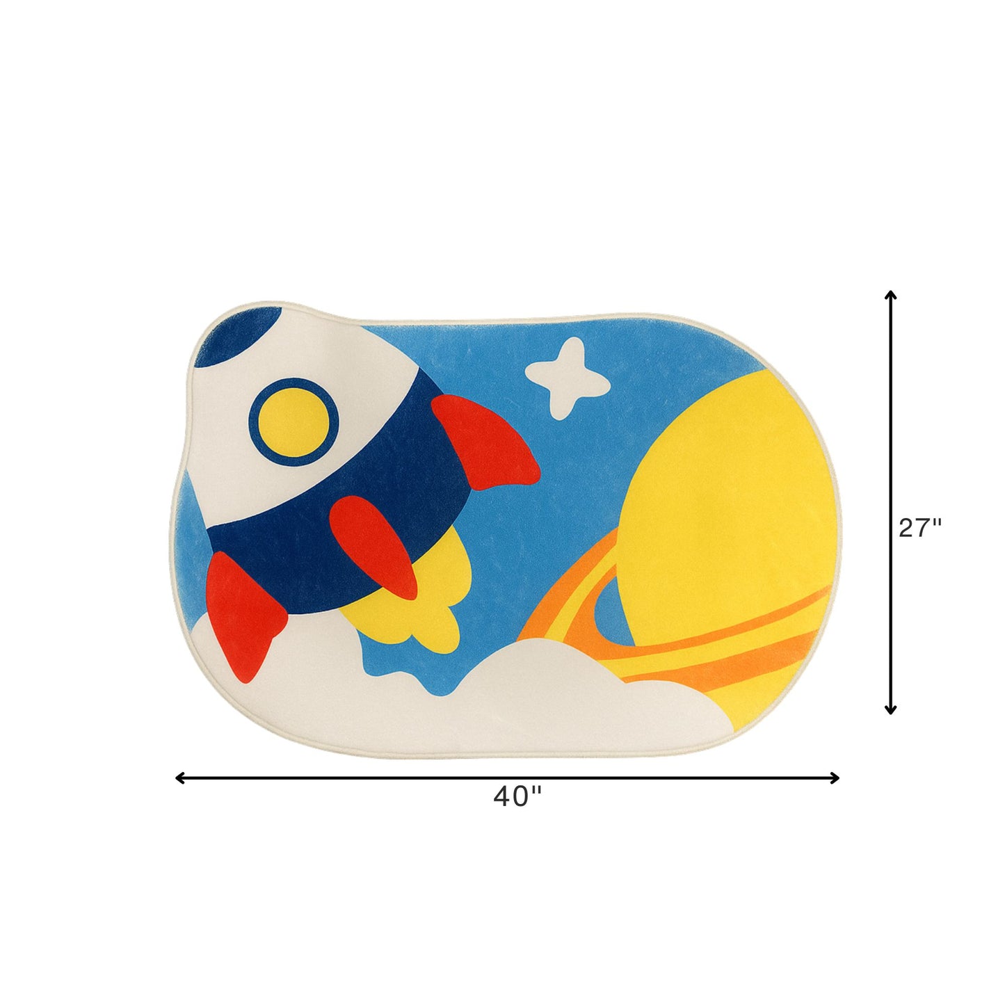 Rocket Adventure Kids Rug – Space-Themed Play Mat | Look Mumma