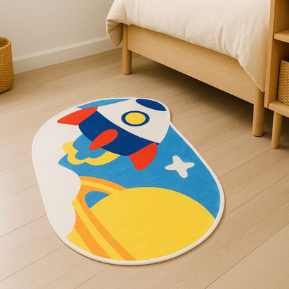 Rocket Adventure Kids Rug – Space-Themed Play Mat | Look Mumma