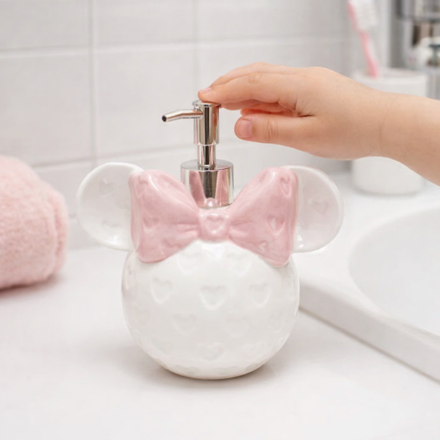 Mini Mouse Soap Dispenser – Adorable Ceramic Bathroom Accessory | Look Mumma