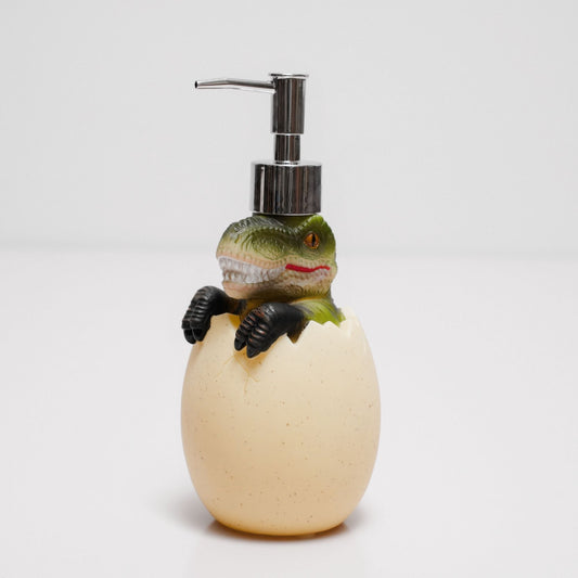 Green Dino Egg Soap Dispenser – Handcrafted Polyresin Bathroom Accessory | Look Mumma