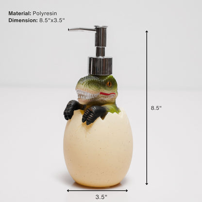 Green Dino Egg Soap Dispenser – Handcrafted Polyresin Bathroom Accessory | Look Mumma