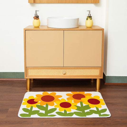 Sunny Bloom Kids Rug – Cheerful Sunflower Play Mat | Look Mumma