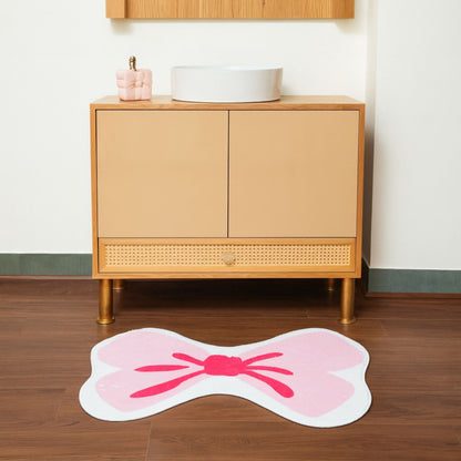 Pretty Pink Bow Kids Rug – Cute Bow-Themed Play Mat | Look Mumma