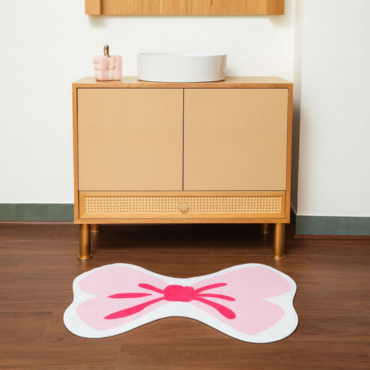 Pretty Pink Bow Kids Rug – Cute Bow-Themed Play Mat | Look Mumma