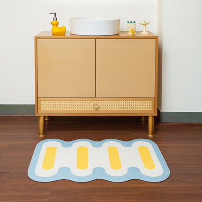 Groovy Wave Abstract Floor Mat / Rug – Handcrafted Retro Kids Room Decor | Look Mumma