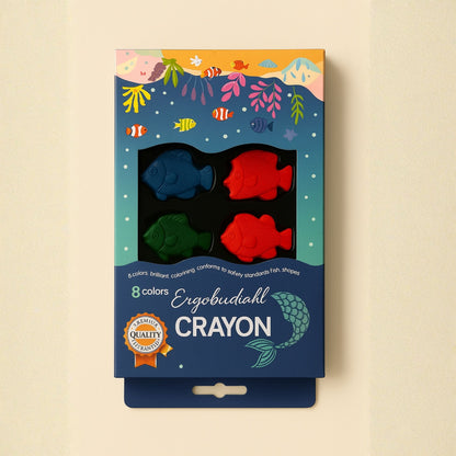 Fish-Shaped  Crayons (Set of 8) | Look Mumma