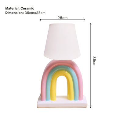 Rainbow Ceramic Table Lamp or Kids' Ceramic Rainbow Bedside Lamp | Look Mumma