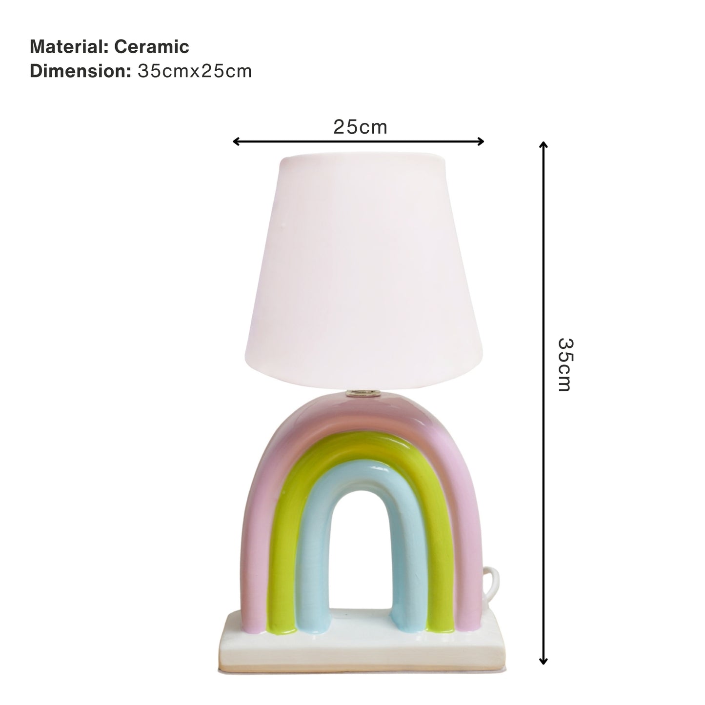 Rainbow Ceramic Table Lamp or Kids' Ceramic Rainbow Bedside Lamp | Look Mumma