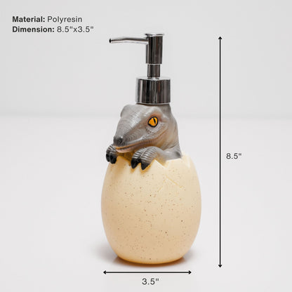 Grey Dino Egg Soap Dispenser – Handcrafted Polyresin Bathroom Accessory | Look Mumma