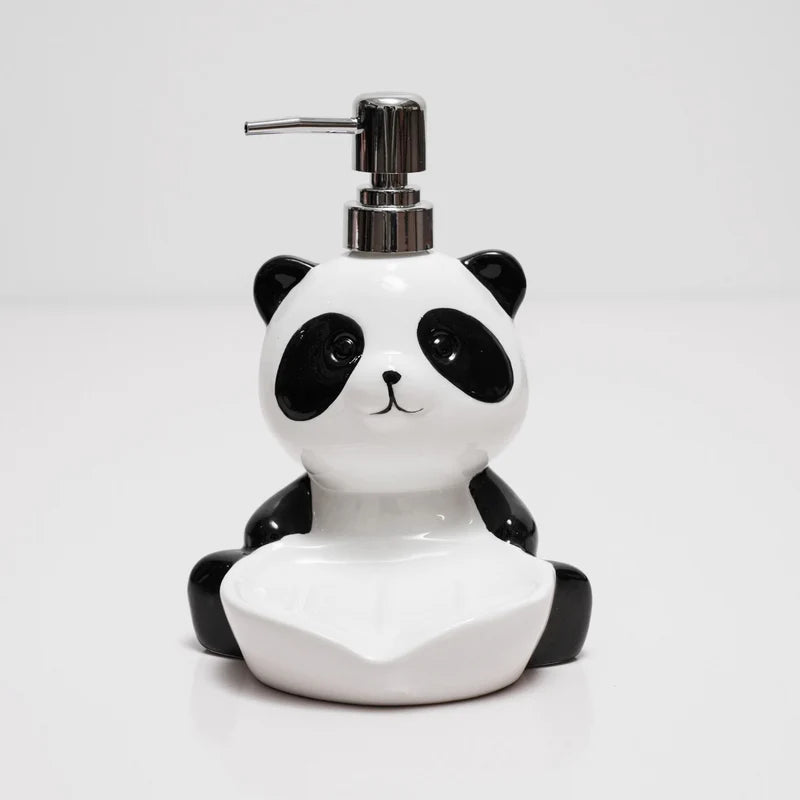 Panda Ceramic Soap Dispenser – Handcrafted Bathroom Accessory | Look Mumma