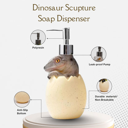 Grey Dino Egg Soap Dispenser – Handcrafted Polyresin Bathroom Accessory | Look Mumma