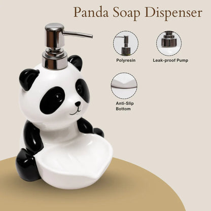 Panda Ceramic Soap Dispenser – Handcrafted Bathroom Accessory | Look Mumma
