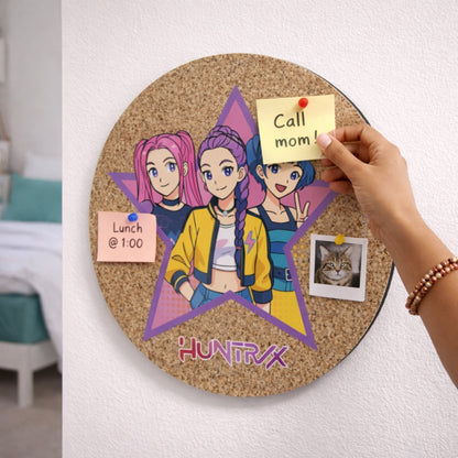 HUNTRXX Anime Pop Circular Cork Board | Look Mumma