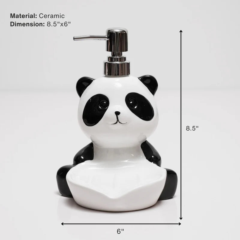 Panda Ceramic Soap Dispenser – Handcrafted Bathroom Accessory | Look Mumma
