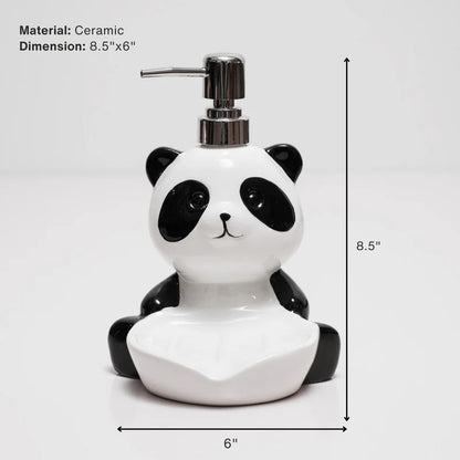 Panda Ceramic Soap Dispenser – Handcrafted Bathroom Accessory | Look Mumma