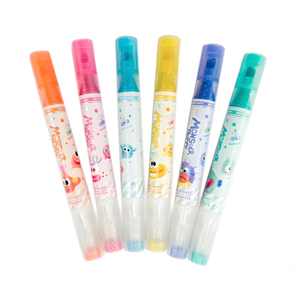 Monster Party Glitter Erasable Highlighter Set (6-piece) | Look Mumma