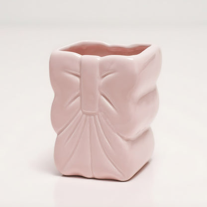 Bow Soap Dispenser with Toothbrush Holder – Handcrafted Bathroom Set | Look Mumma