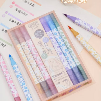 Highlighter Duo 12 Colors Pen | Look Mumma
