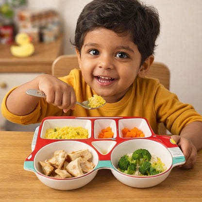 Red Car Ceramic Plate – Handcrafted Kids Dinnerware | Look Mumma