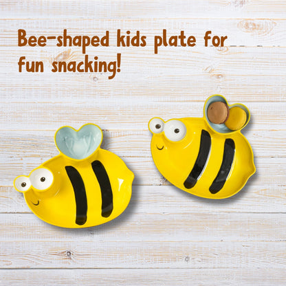 Buzzing Bee Heart Ceramic Plate – Handcrafted Honeybee Kids Dinnerware | Look Mumma