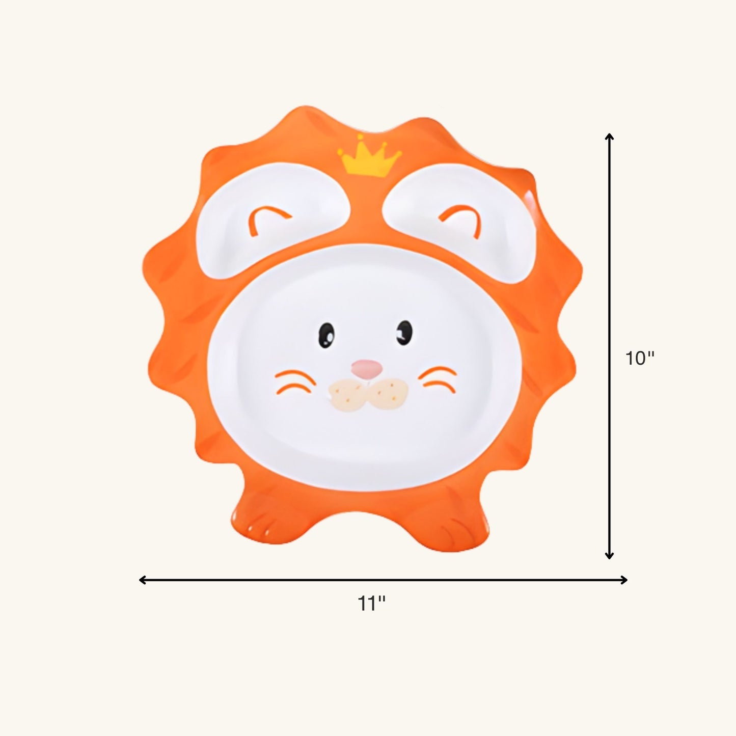 King Lion Crown Ceramic Plate – Handcrafted Safari Animal Kids Dinnerware | Look Mumma