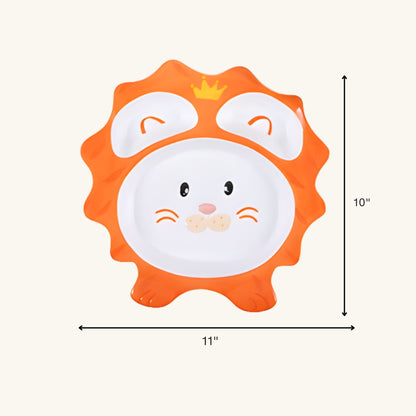 King Lion Crown Ceramic Plate – Handcrafted Safari Animal Kids Dinnerware | Look Mumma