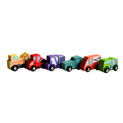 Wooden Construction Vehicle 6-Pack | Look Mumma